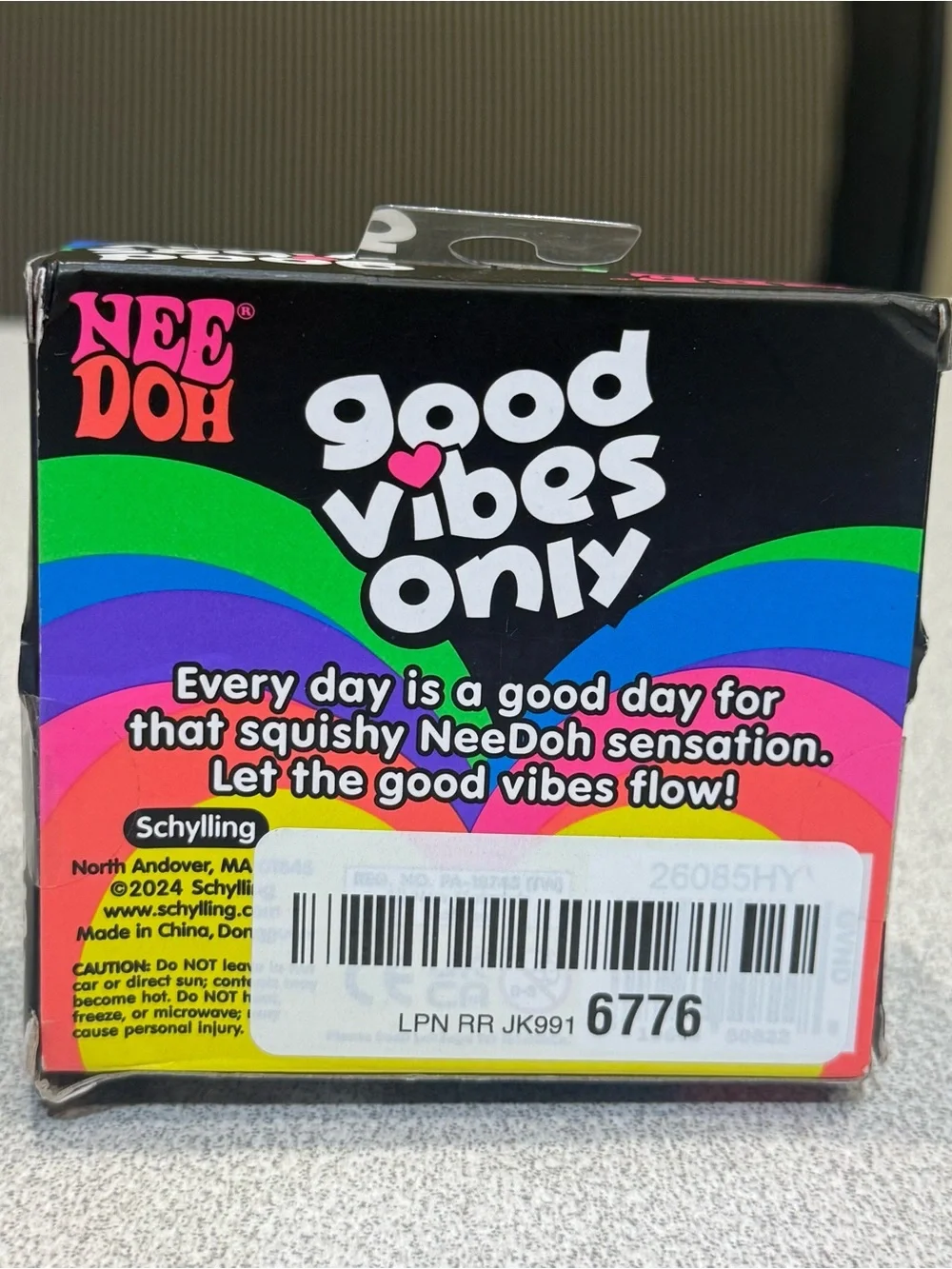 NEW Needoh Good Vibes Only “Peace” Blue Glitter Heart Authentic